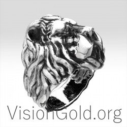 Высококачественное мужское кольцо со львом ручной работы из стерлингового серебра 925 пробы